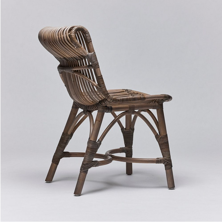 DINING CHAIR GREY RATTAN #71464 (NRD)
