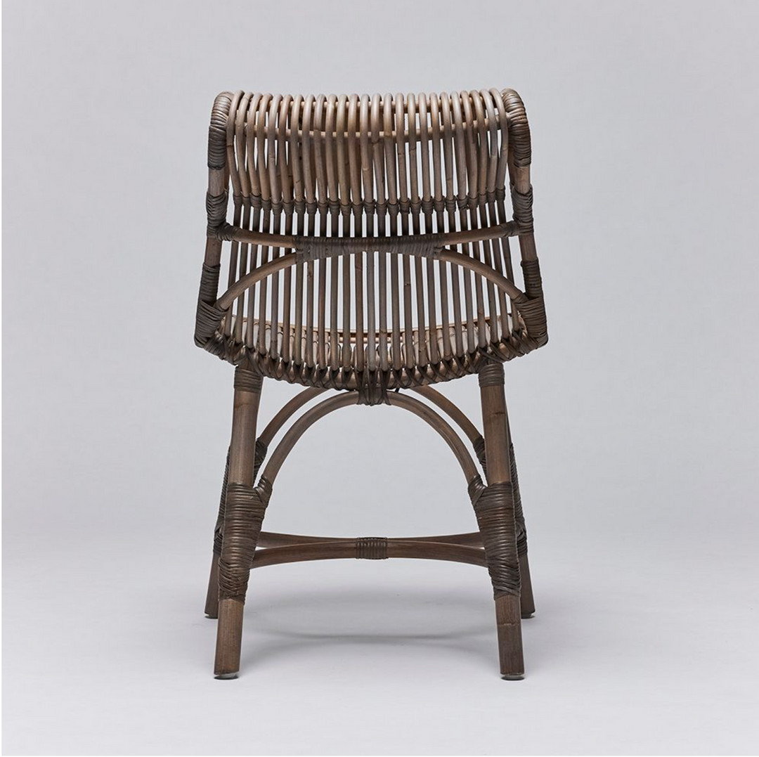 DINING CHAIR GREY RATTAN #71464 (NRD)