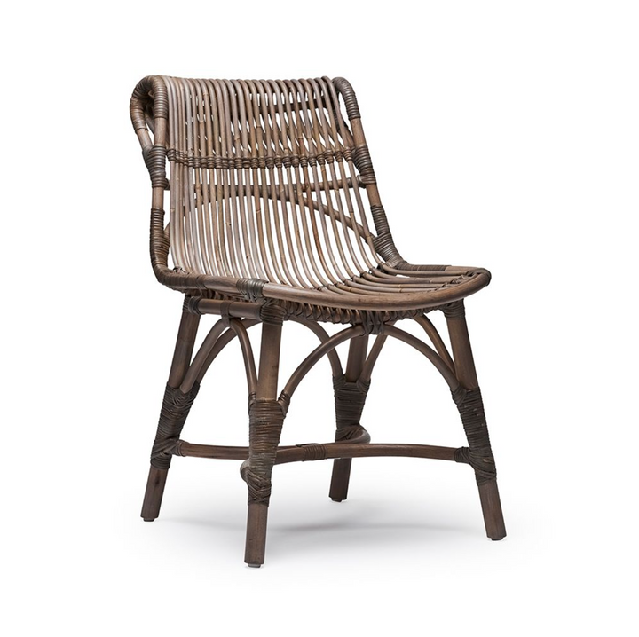 DINING CHAIR GREY RATTAN #71464 (NRD)