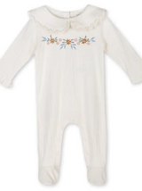 FOOTIE FLORAL&RUFFLE NATURAL