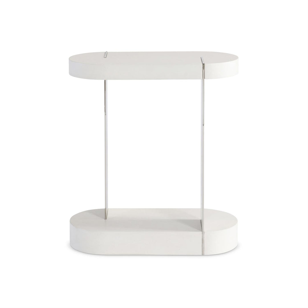 ACCENT TABLE OVAL WHITE WOOD & METAL #71780