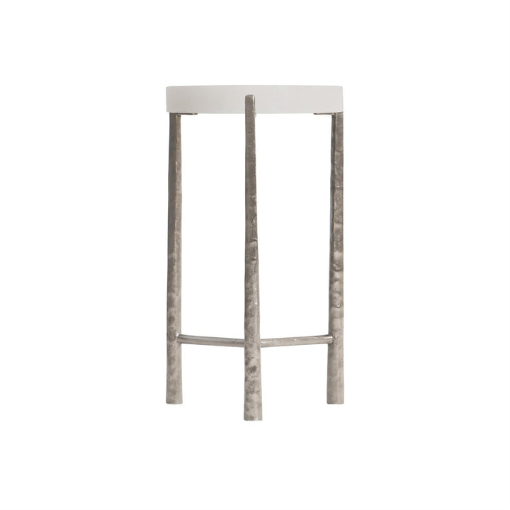 ACCENT TABLE ROUND STONE TOP TEXTURED METAL LEGS #71781