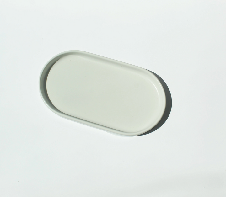 TRAY DECO WHITE OVAL