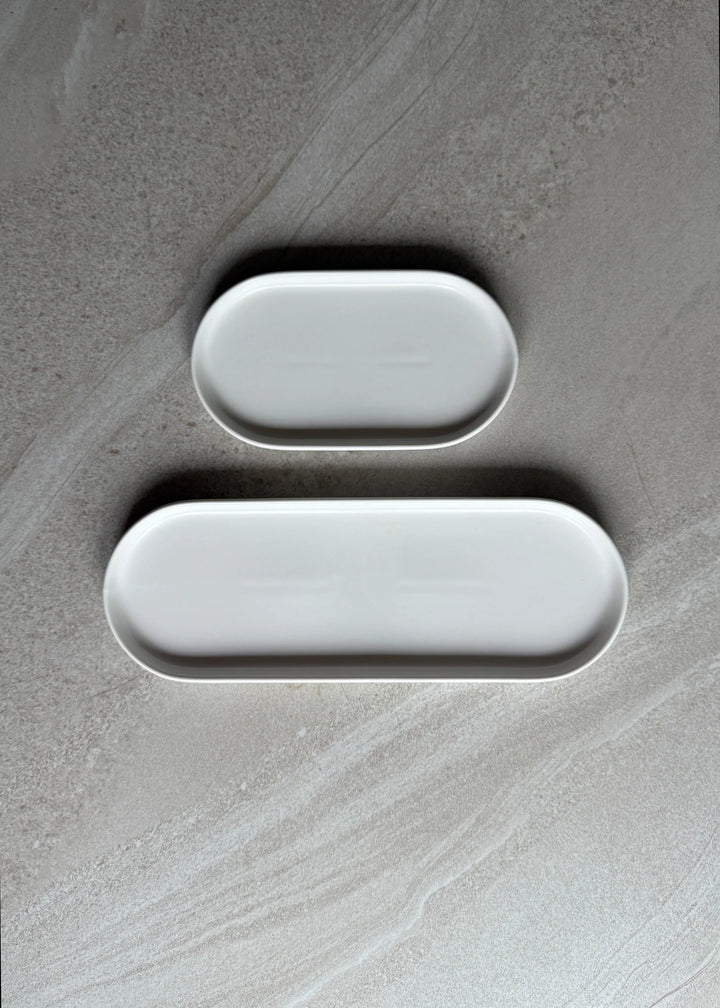 TRAY DECO WHITE OVAL
