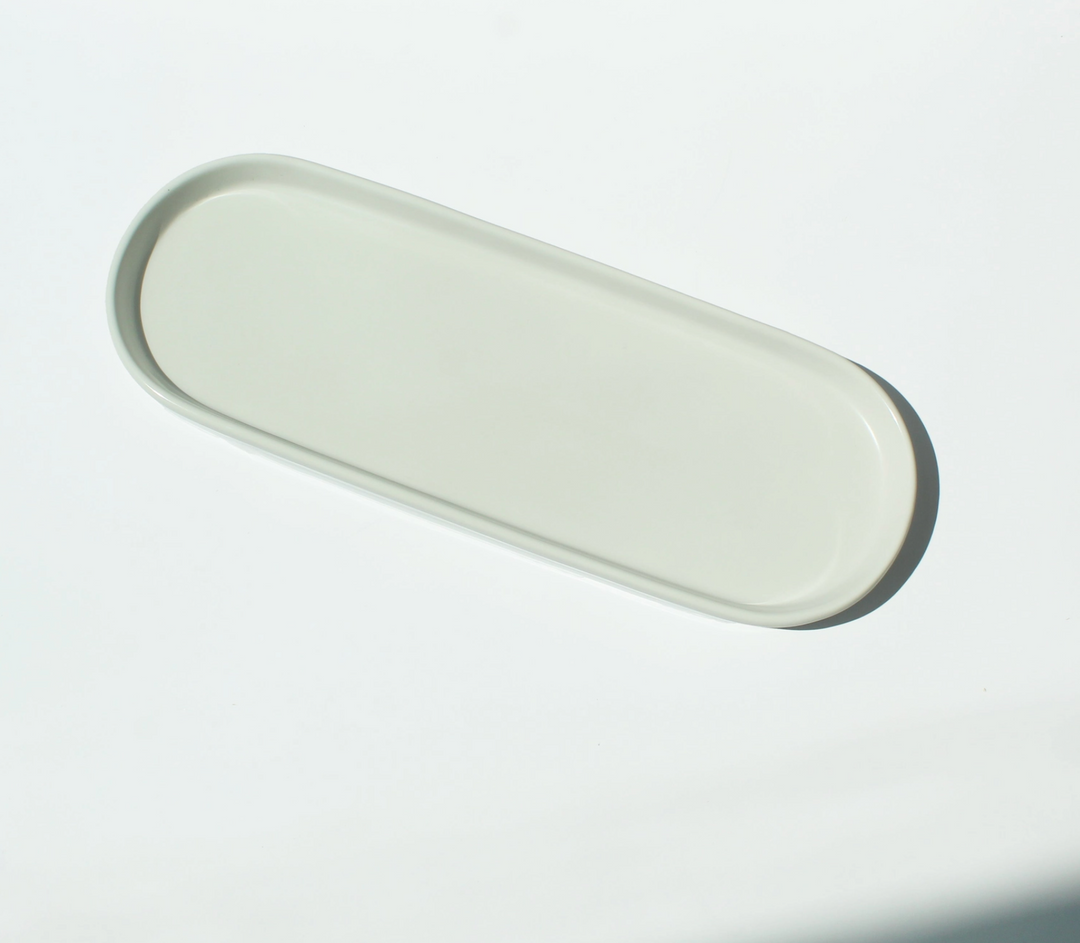 TRAY DECO WHITE OVAL