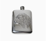 FLASK SPANIEL ENGLISH PEWTER
