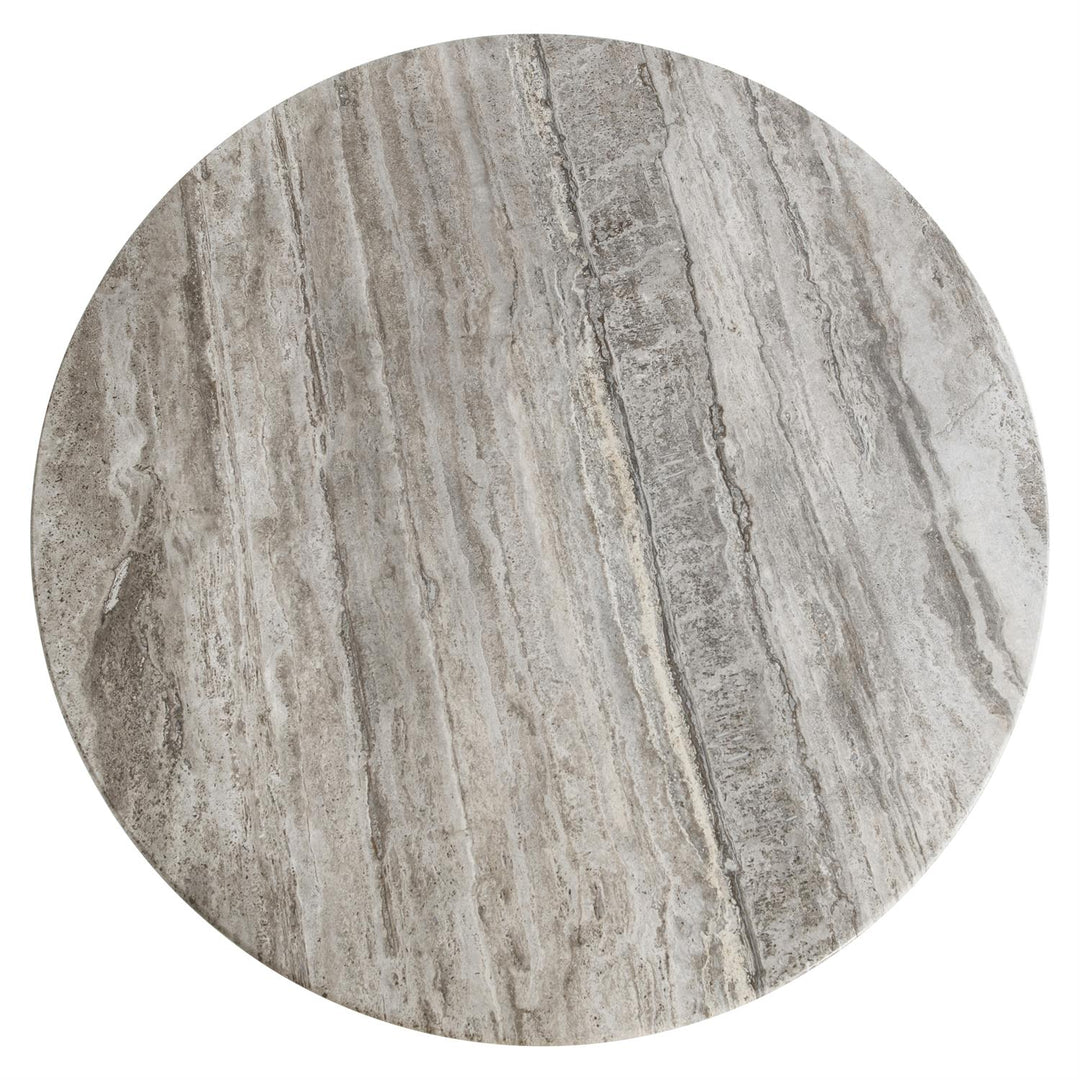 DINING TABLE ROUND TRAVERTINE STEEL #71898
