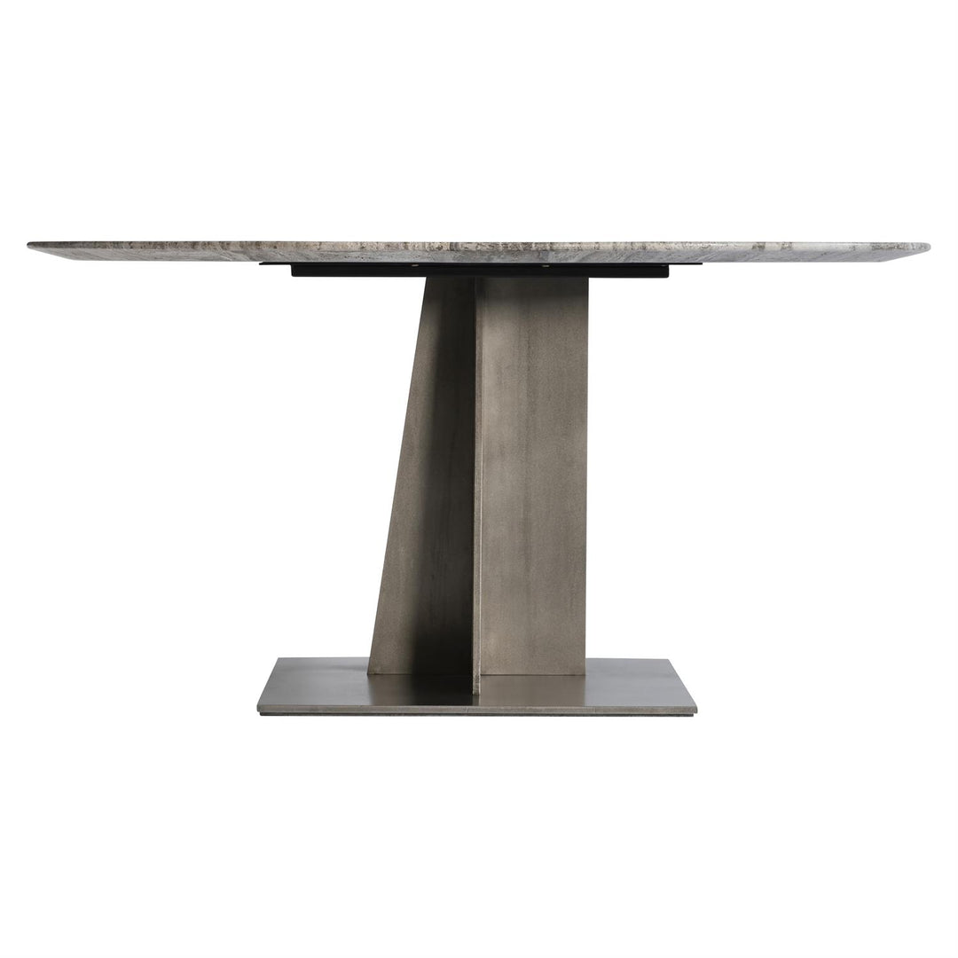 DINING TABLE ROUND TRAVERTINE STEEL #71898