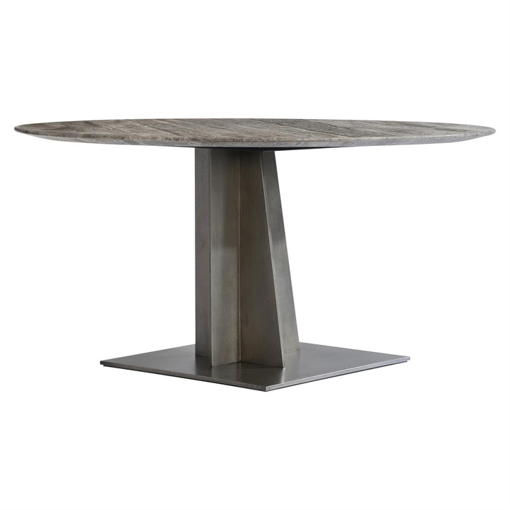 DINING TABLE ROUND TRAVERTINE STEEL #71898