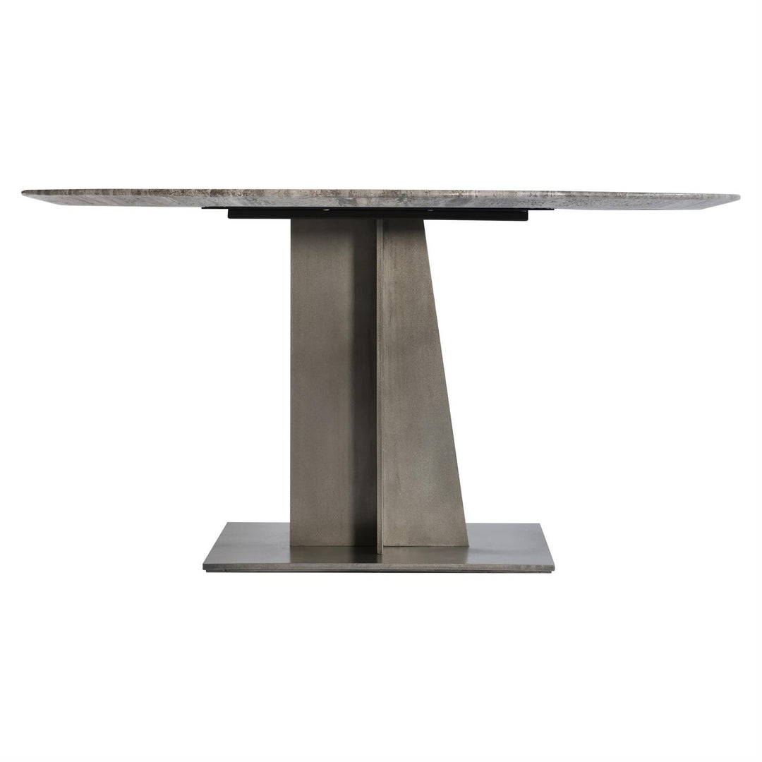 DINING TABLE ROUND TRAVERTINE STEEL #71898
