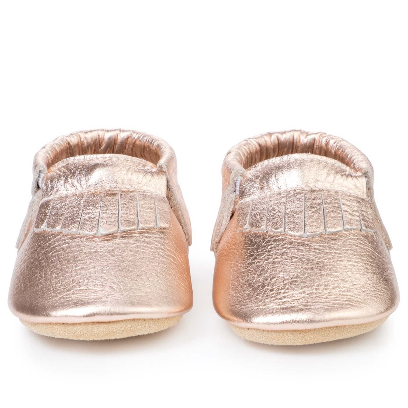BIRD ROCK BABY MOCCASINS LEATHER ROSE GOLD (Available in 3 Sizes)