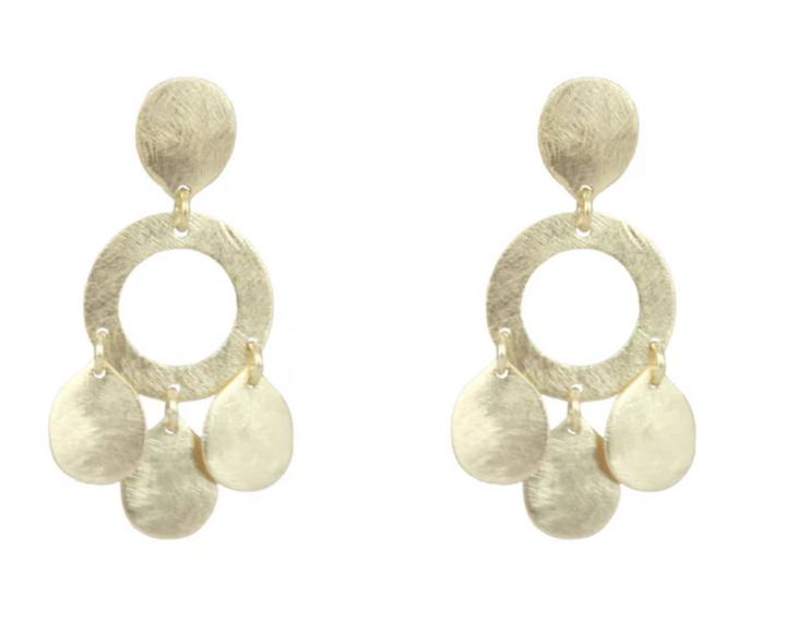 EARRING CHANDELIER DANGLY DISCS #71932