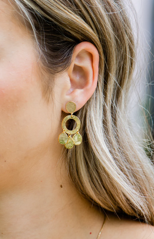 EARRING CHANDELIER DANGLY DISCS #71932