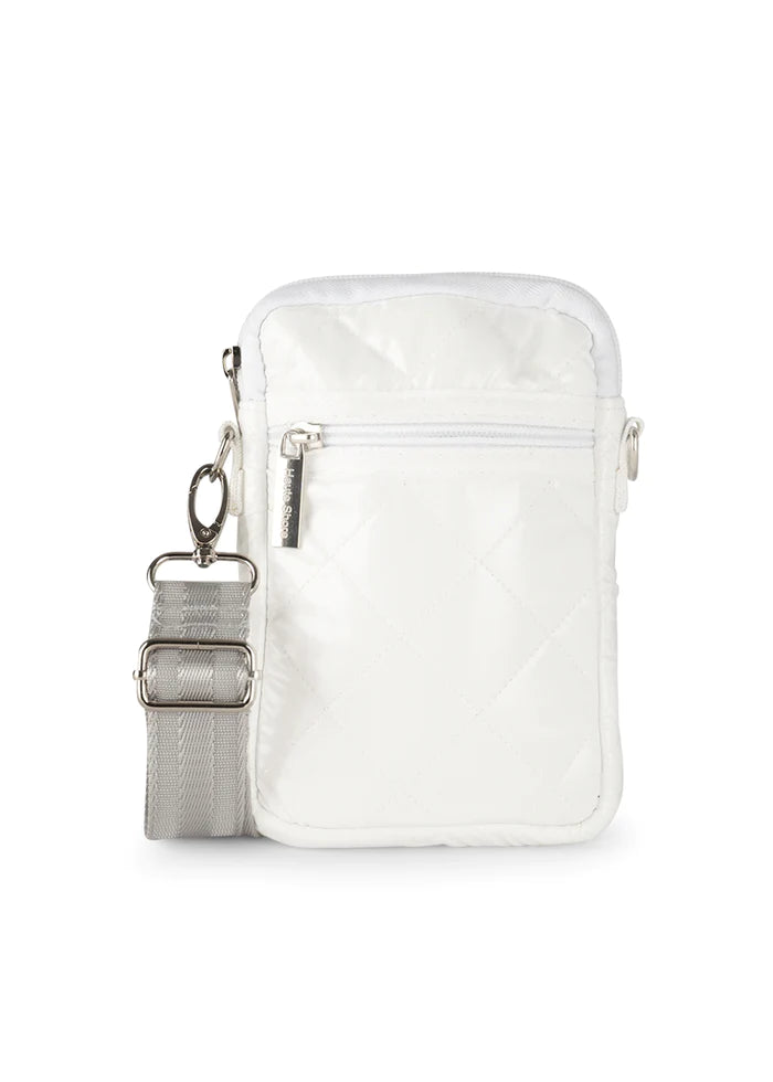 HAUTE SHORE CELL PHONE BAG WHITE PUFFER