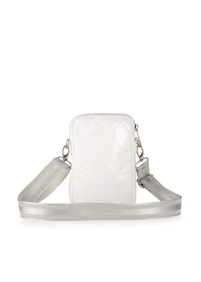 HAUTE SHORE CELL PHONE BAG WHITE PUFFER