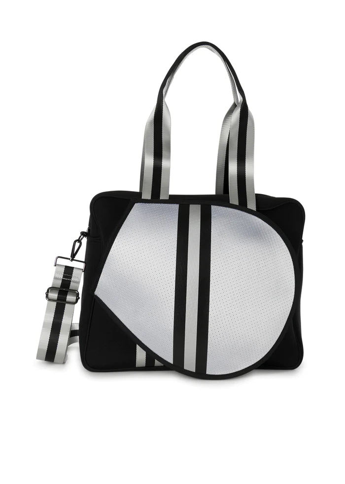 TENNIS BAG BLACK SILVER STRIPE #71981