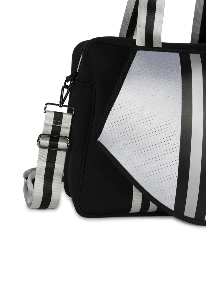 TENNIS BAG BLACK SILVER STRIPE #71981