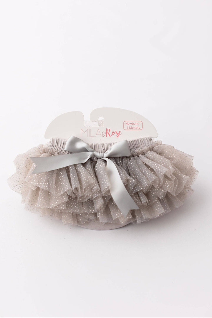 TUTU BLOOMER SILVER GLITTER RUFFLE