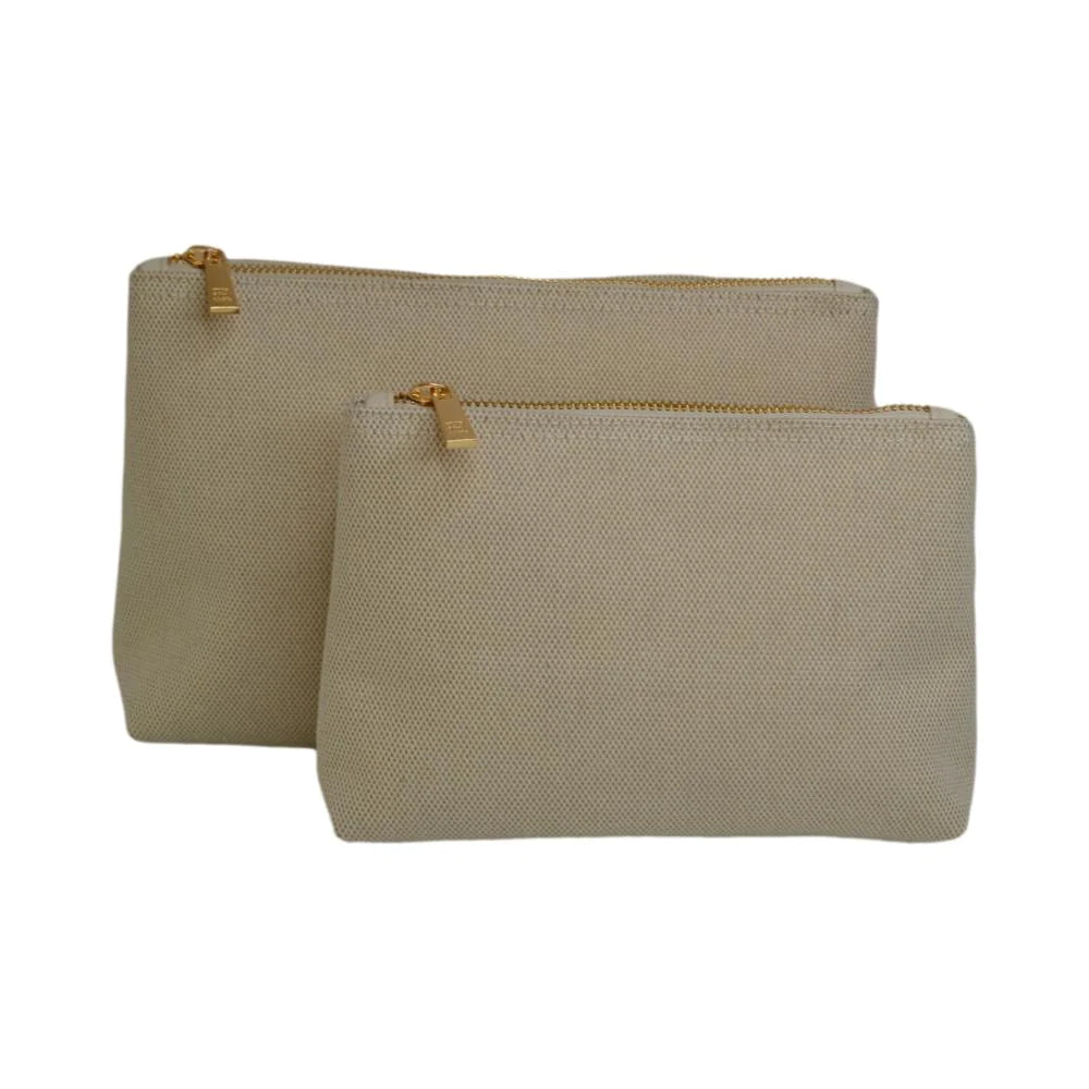 COSMETIC BAG LINEN SAND (Available in 2 Sizes)