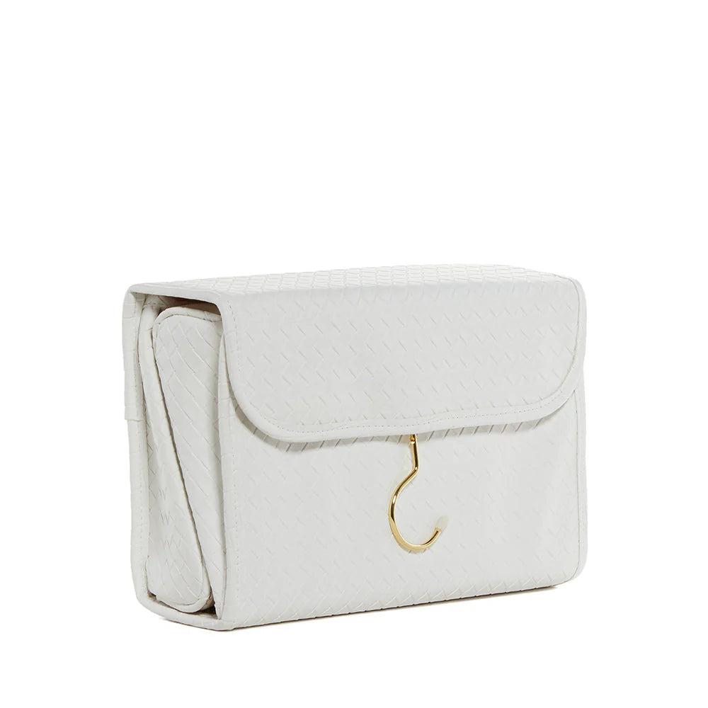 TOILETRY HANGING CASE WOVEN WHITE #72034