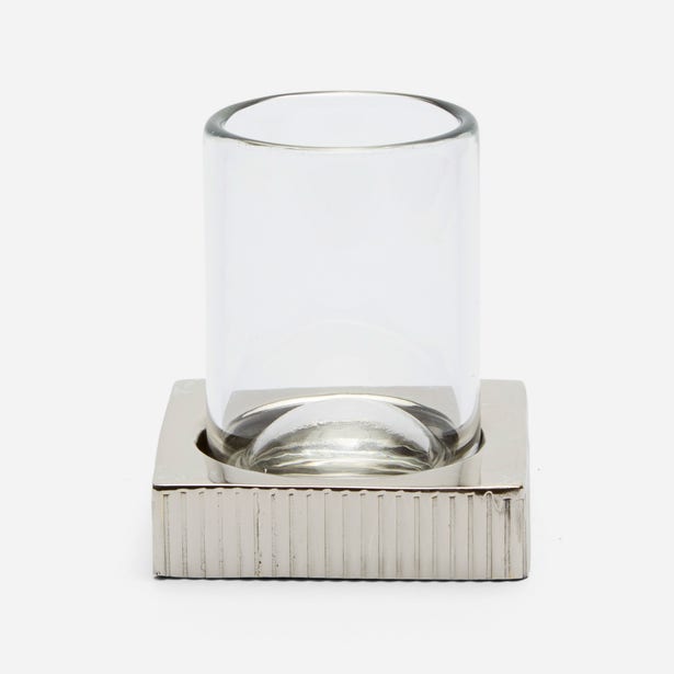 BATH COLLECTION SHINY NICKEL RIBBED METAL