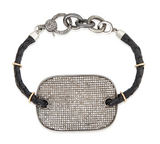 BRACELET DIAMOND SHIELD WITH LEATHER