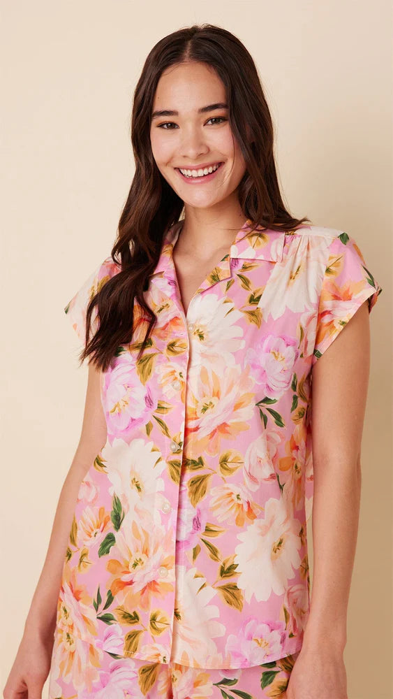 PAJAMA SET SHORT BLUSH ROSE LUXE PIMA