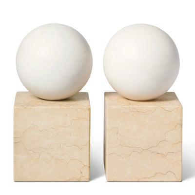 BOOKENDS ODETTE WHT MARBLE S/2 #72229