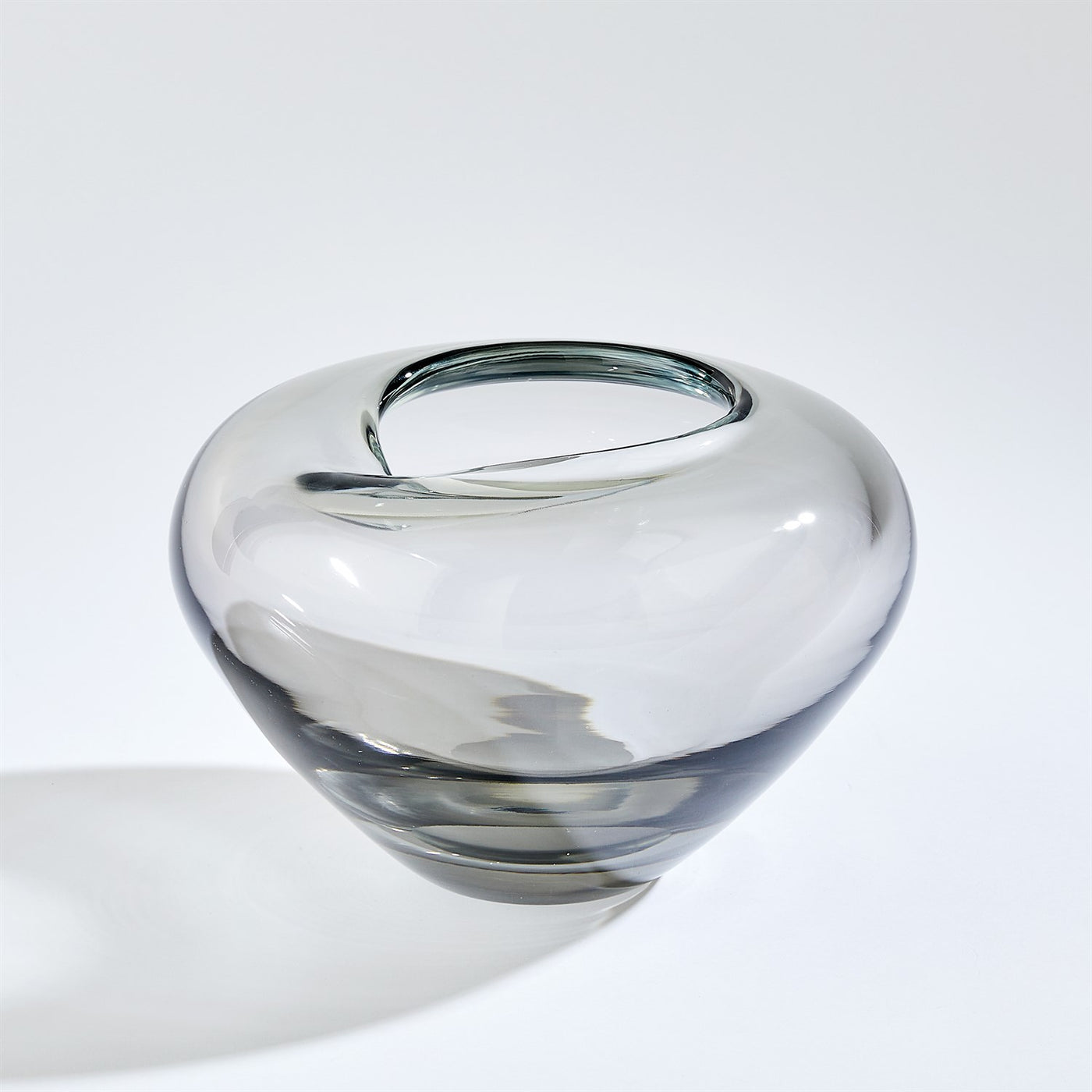VASE UNDULATING GLASS GREY SMALL
