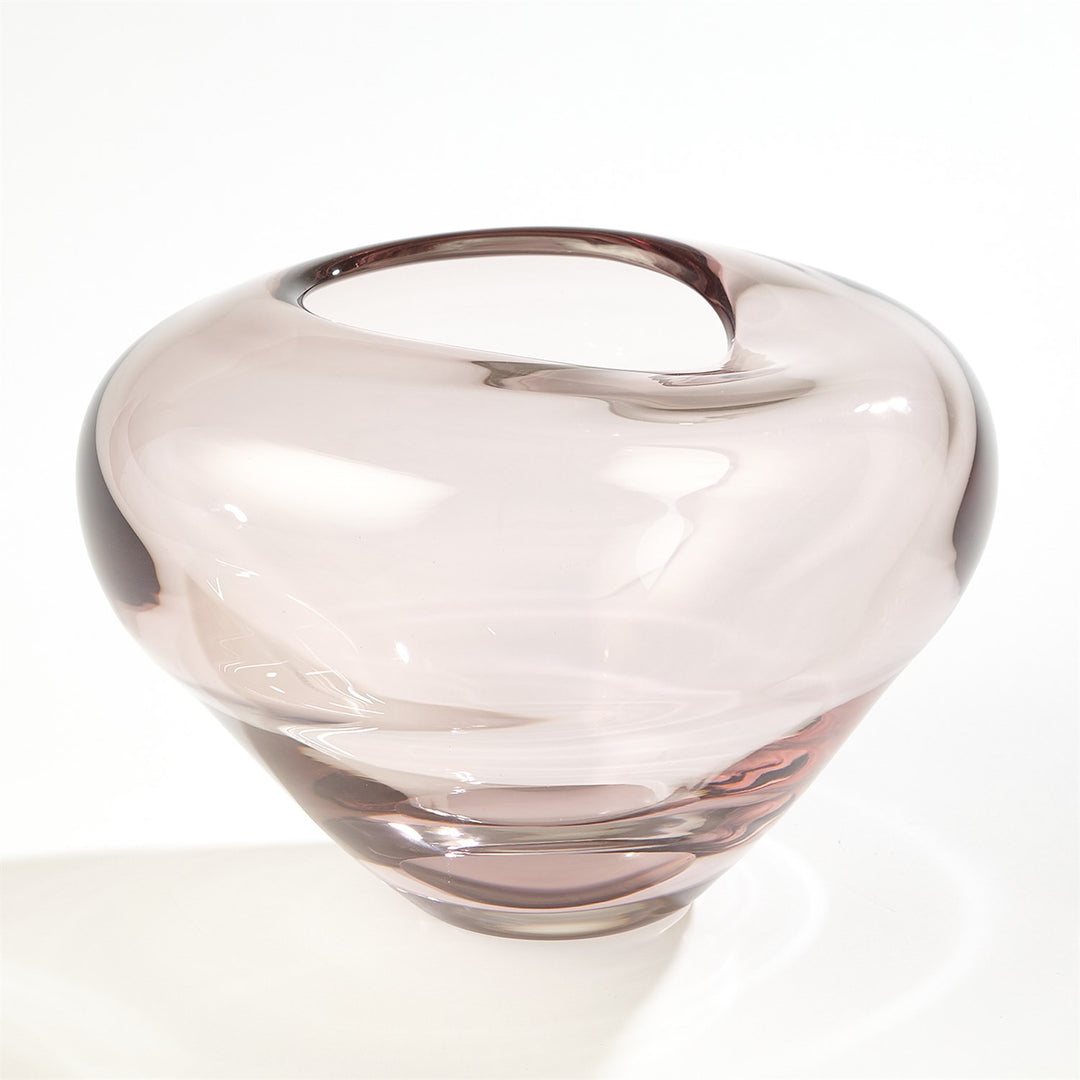 VASE UNDULATING GLASS AMETHYST