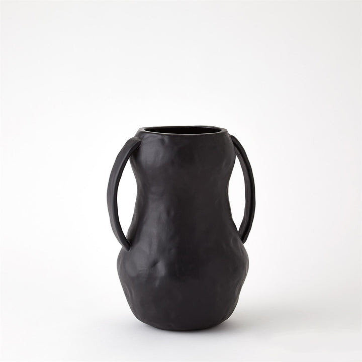 VASE MATTE BLACK WITH HANDLES