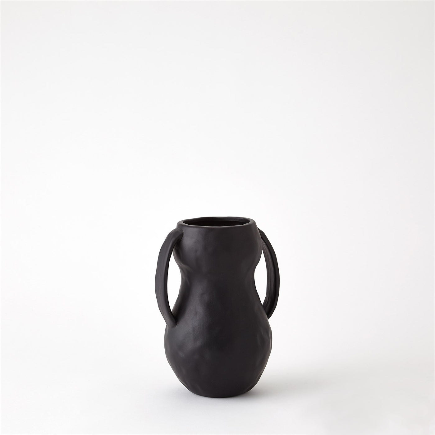 VASE MATTE BLACK WITH HANDLES SMALL