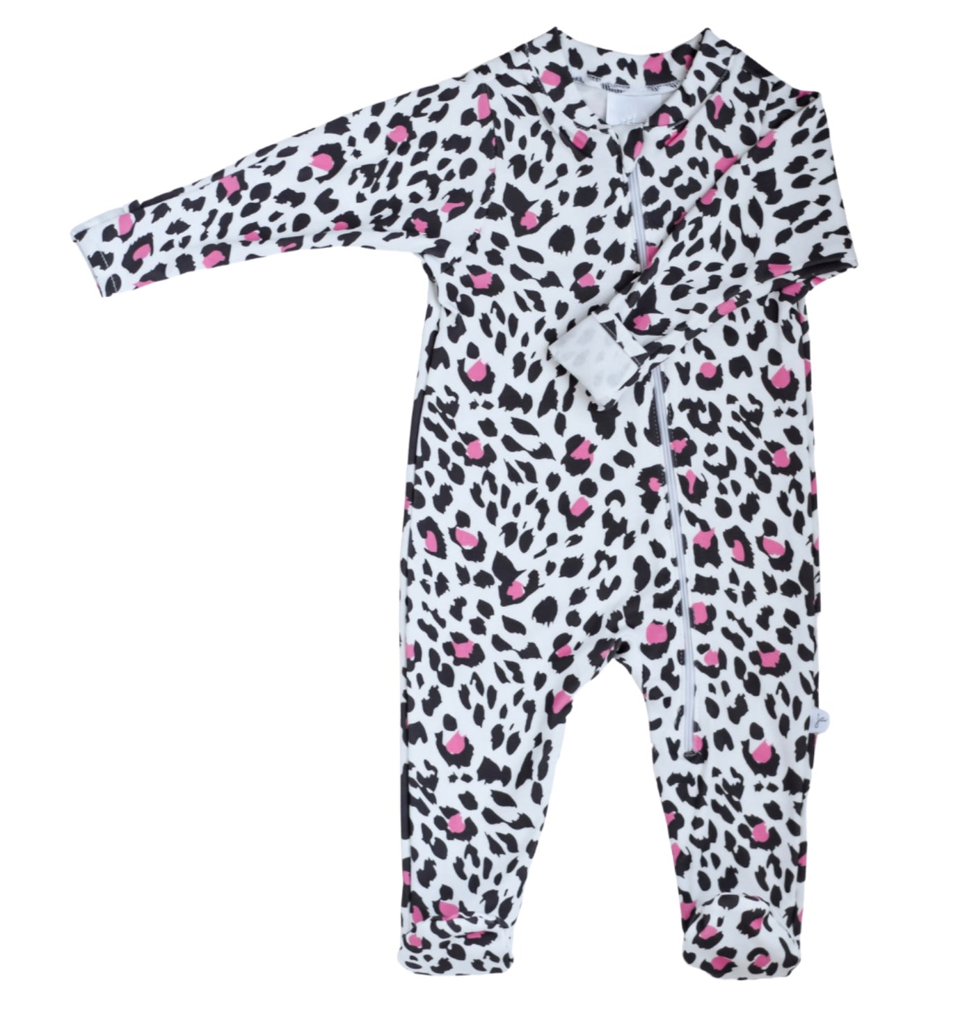 FOOTIE ZIP LEOPARD PINK (Available in 4 Sizes)