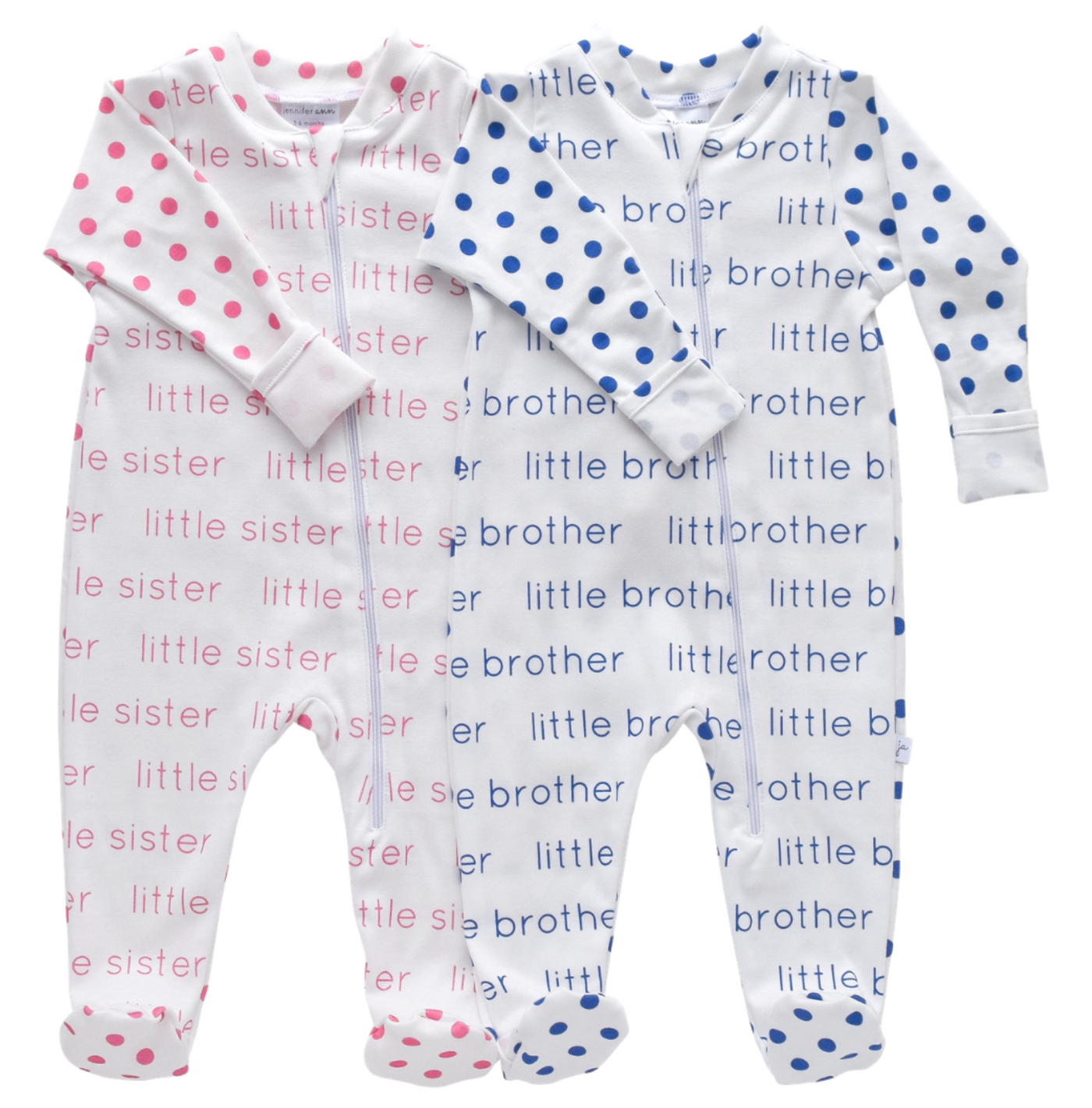 FOOTIE LITTLE SISTER/BROTHER POLKA DOT (Available in 4 Sizes and 2 Colors)