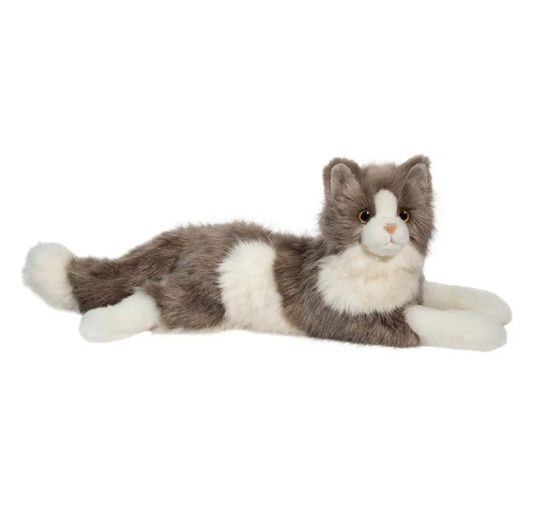 TOY CAT LYING GREY