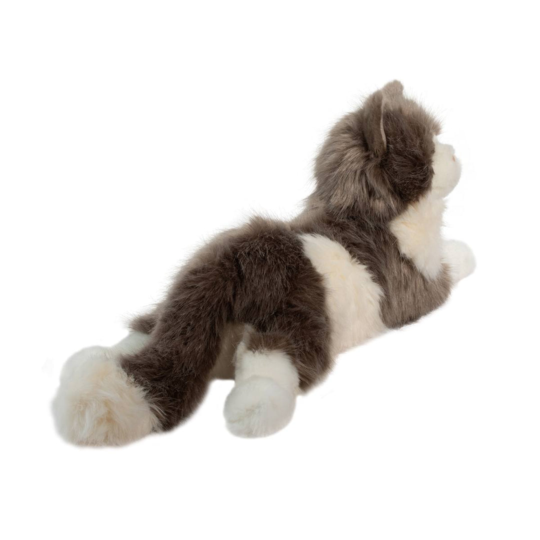 TOY WHT/GRAY CAT LYING #72450