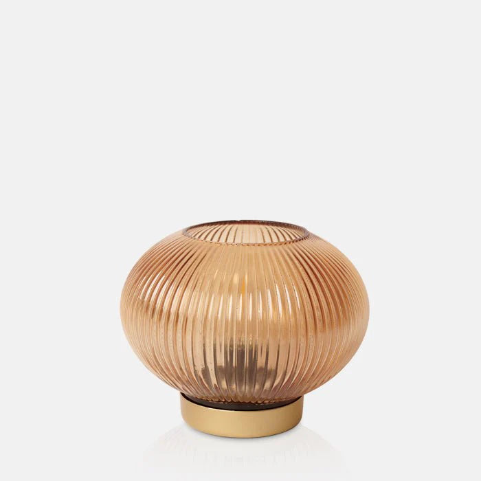 LED LAMP ROUND RIBBED AMBER