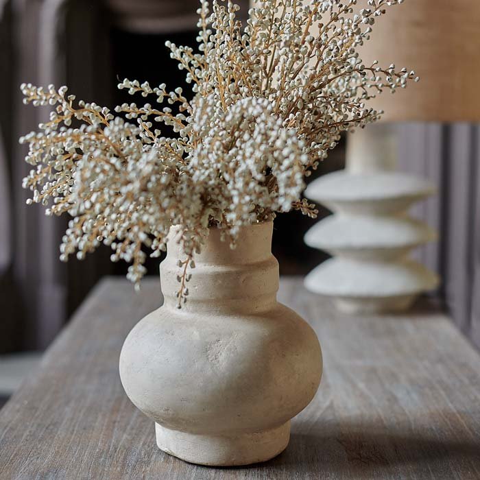 VASE PAPER MACHE CREAM