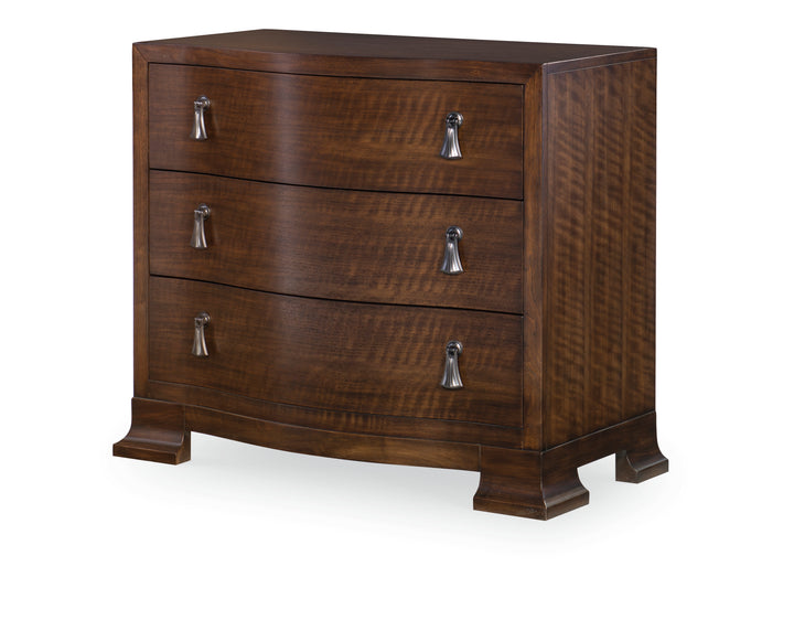 FRASIER SERPENTINE NIGHTSTAND - BRUNETTE