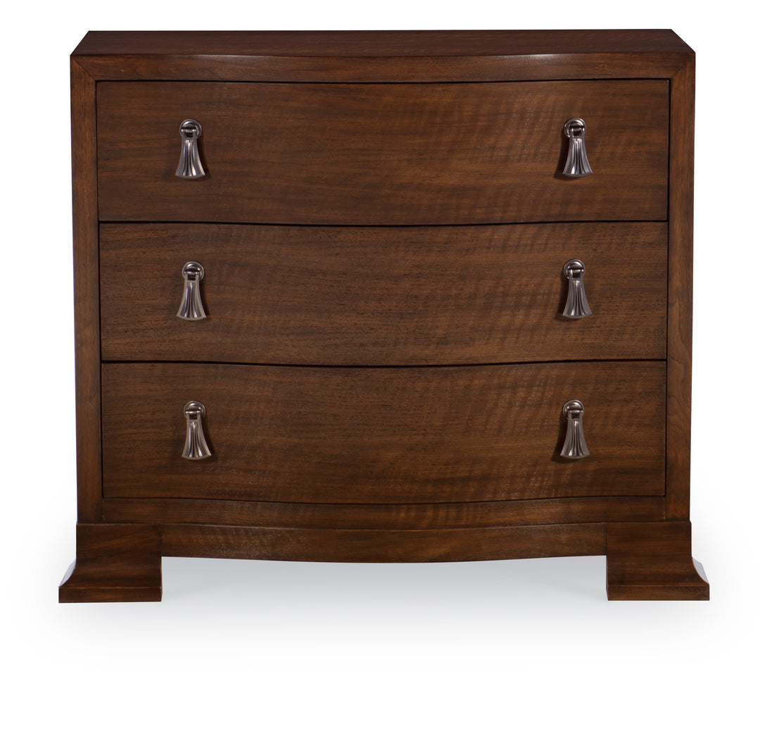 FRASIER SERPENTINE NIGHTSTAND - BRUNETTE