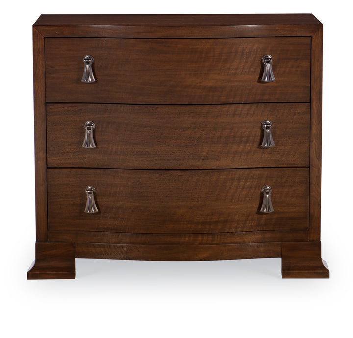 FRASIER SERPENTINE NIGHTSTAND - BRUNETTE