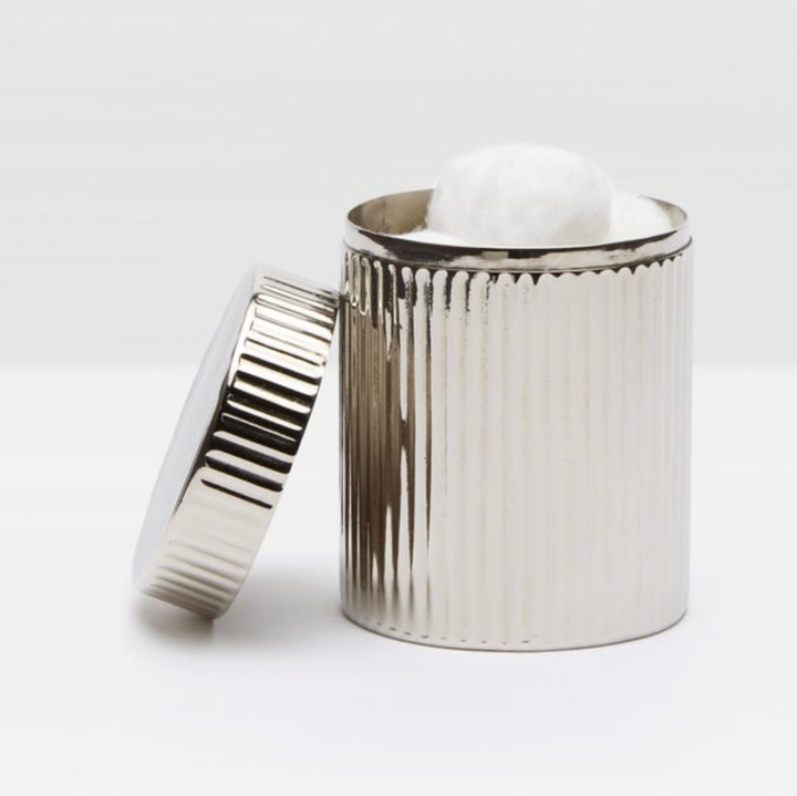 BATH COLLECTION SHINY NICKEL RIBBED METAL