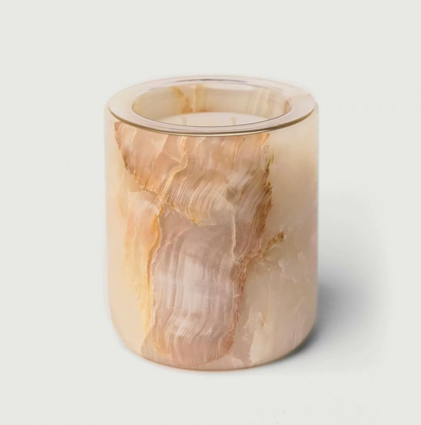 CANDLE HOLDER STONE NATURAL ONYX