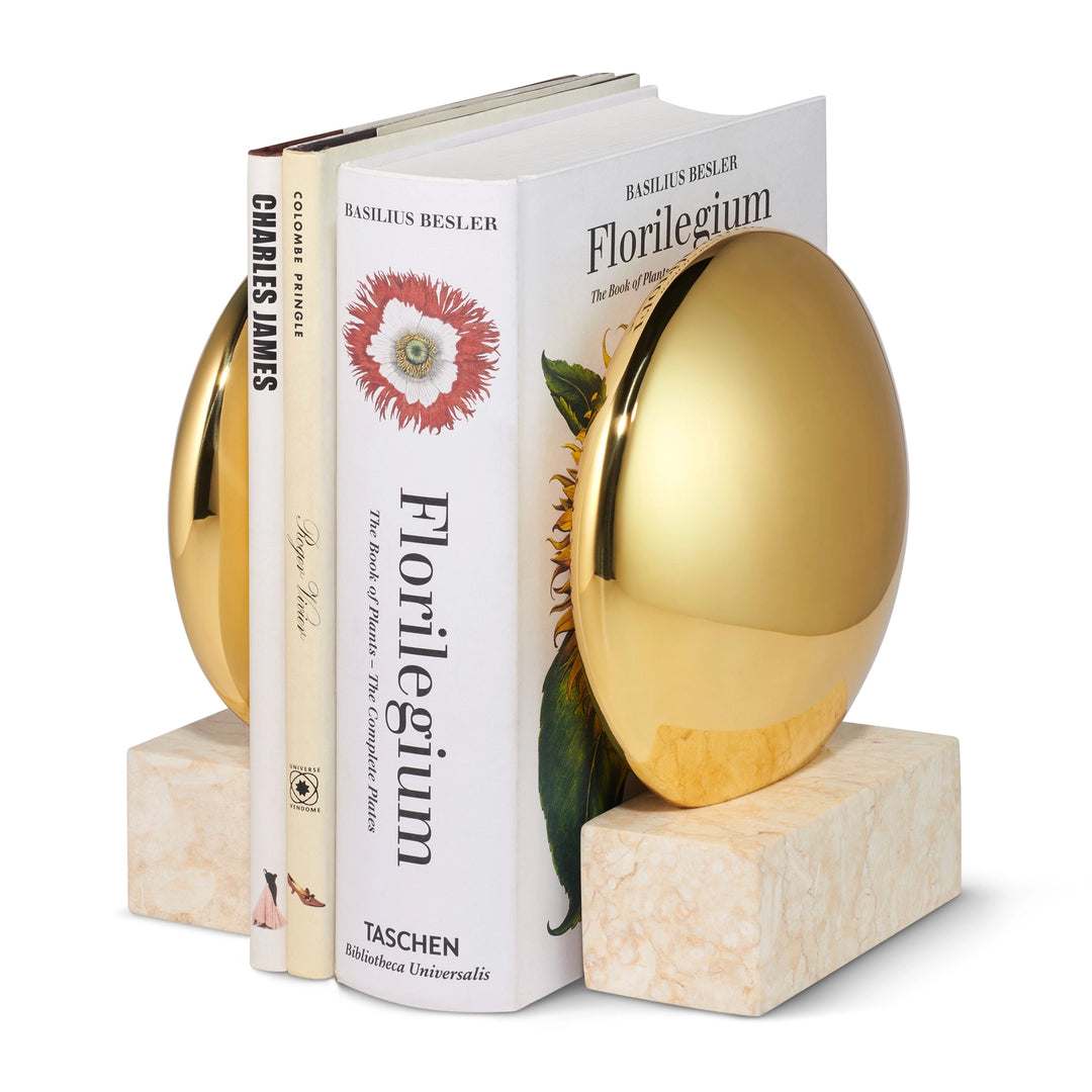 BOOKENDS CONSTANTIN BRASS LIMENSTONE S/2 #72675