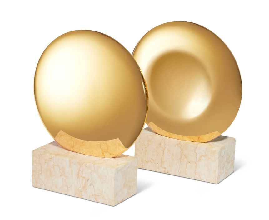 AERIN BOOKENDS CONSTANTIN BRASS LIMESTONE - SET OF 2