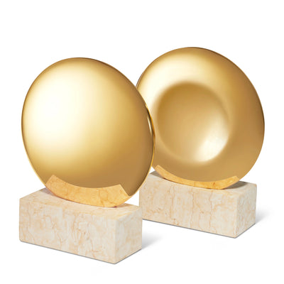 BOOKENDS CONSTANTIN BRASS LIMENSTONE S/2 #72675