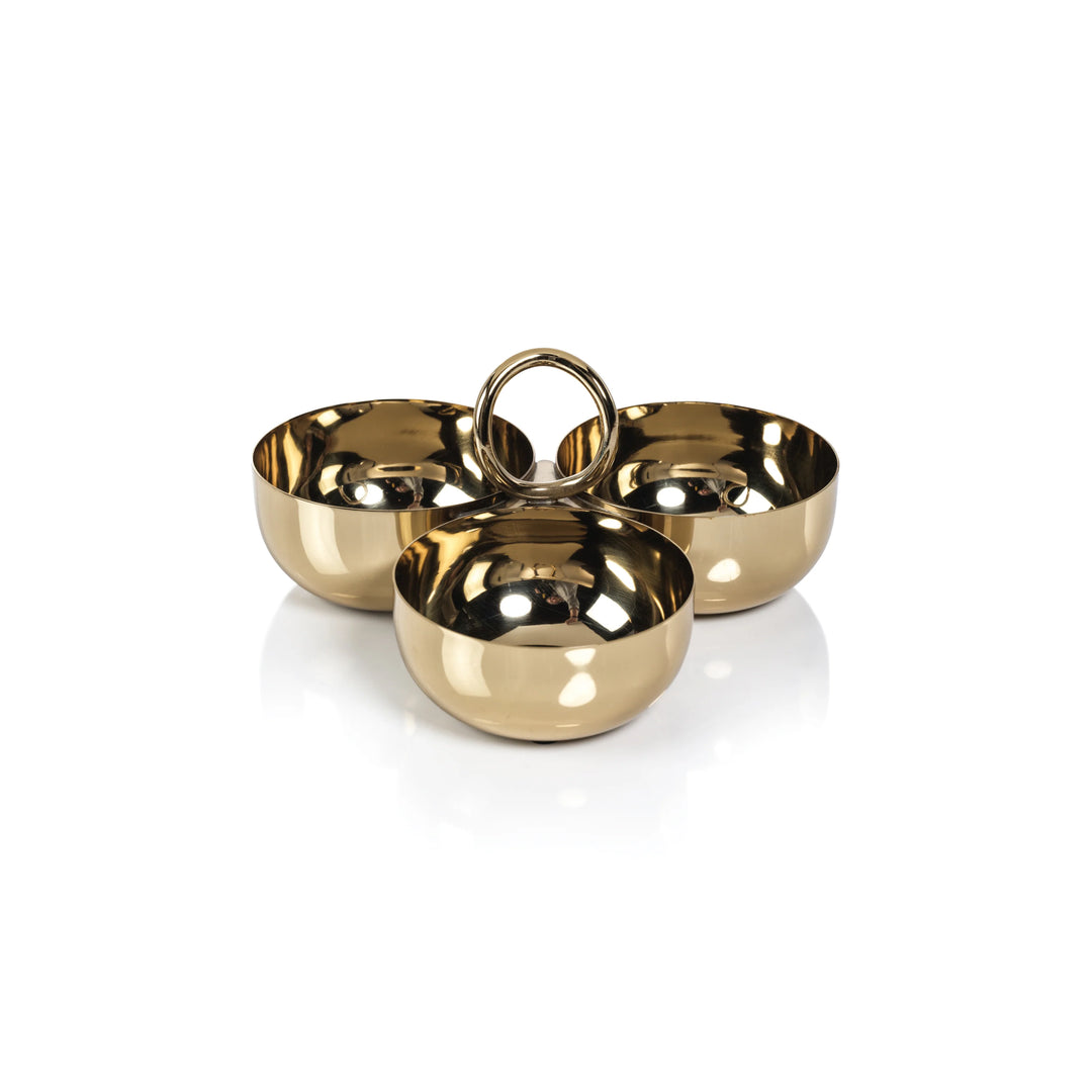 BOWL TRIO CONDIMENT POLISHED GOLD