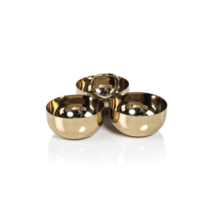 BOWL TRIO CONDIMENT POLISHED GOLD