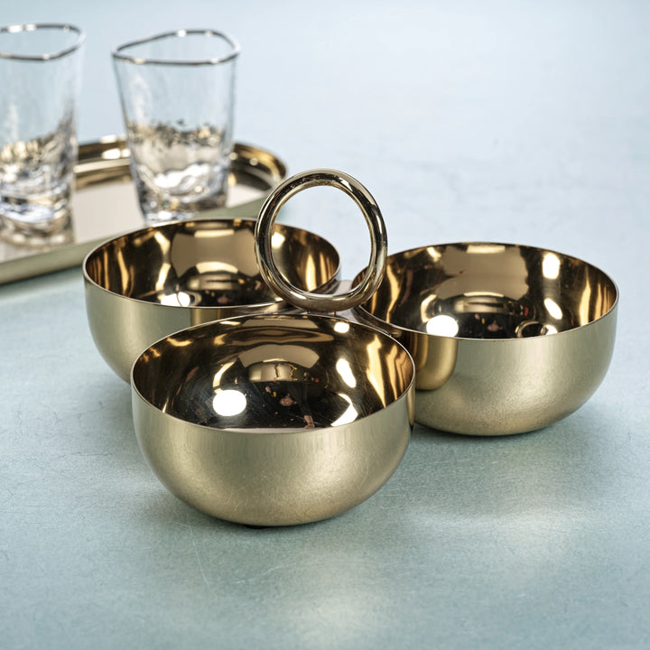 BOWL TRIO CONDIMENT POLISHED GOLD