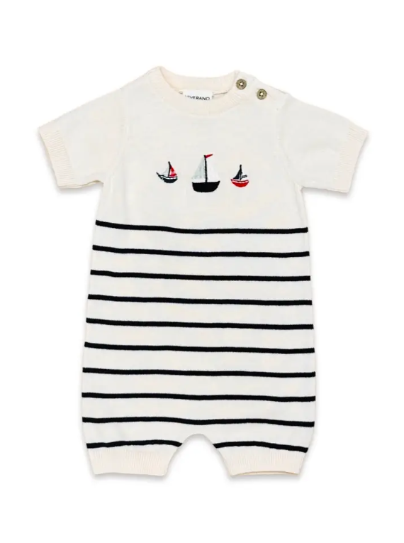 ROMPER SHORT SAILBOAT NATURAL (Available in 2 Sizes)